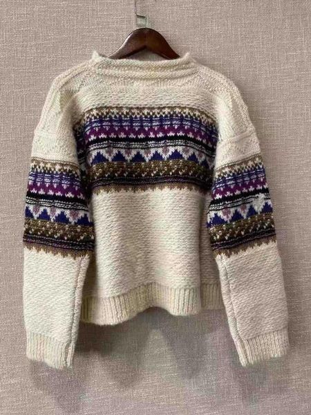 wool sweater drop shoulder funnel collar long sleeves oversized knits jumper woman boho geo pullovers women's sweaters, White;black 
wool sweater drop shoulder funnel collar long sleeves oversized knits jumper woman boho geo pullovers women's sweaters, White;black