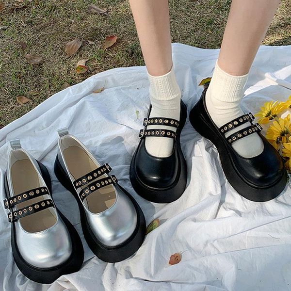dress shoes patent leather mary janes lolita y2k japanese style jk lo cosplay platform heel thick sole creepers women pumps spring, Black
dress shoes patent leather mary janes lolita y2k japanese style jk lo cosplay platform heel thick sole creepers women pumps spring, Black