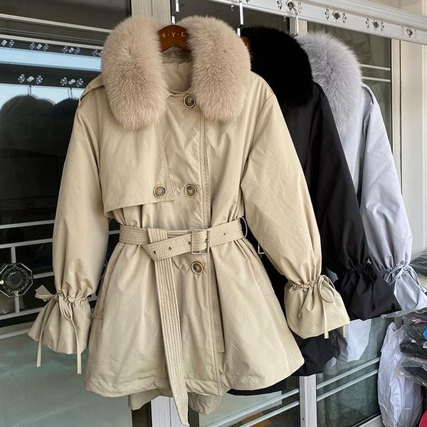 2021 new down jacket women long real fur collar parka women casual trench coats winter warm white duck down jackets abrigo mujer, Black
2021 new down jacket women long real fur collar parka women casual trench coats winter warm white duck down jackets abrigo mujer, Black