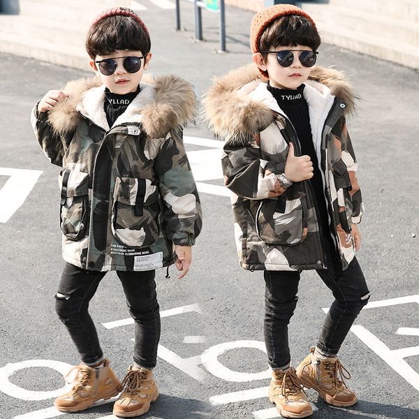2021 .2022 winter 3-13years old boys cotton jacket for childrens plus velvet thicken hooded camouflage mid-length coats kids clothes, Blue;gray 
2021 .2022 winter 3-13years old boys cotton jacket for childrens plus velvet thicken hooded camouflage mid-length coats kids clothes, Blue;gray