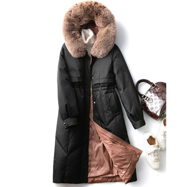 2021 new jacket long white duck down coat women thick real fox fur hooded winter female er feather parka outwear lv5v, Black
2021 new jacket long white duck down coat women thick real fox fur hooded winter female er feather parka outwear lv5v, Black