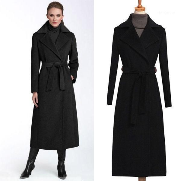 women's wool & blends women elegant long coat with belt autumn winter female solid color sleeve chic outerwear ladies loose overcoat w8, Black
women's wool & blends women elegant long coat with belt autumn winter female solid color sleeve chic outerwear ladies loose overcoat w8, Black