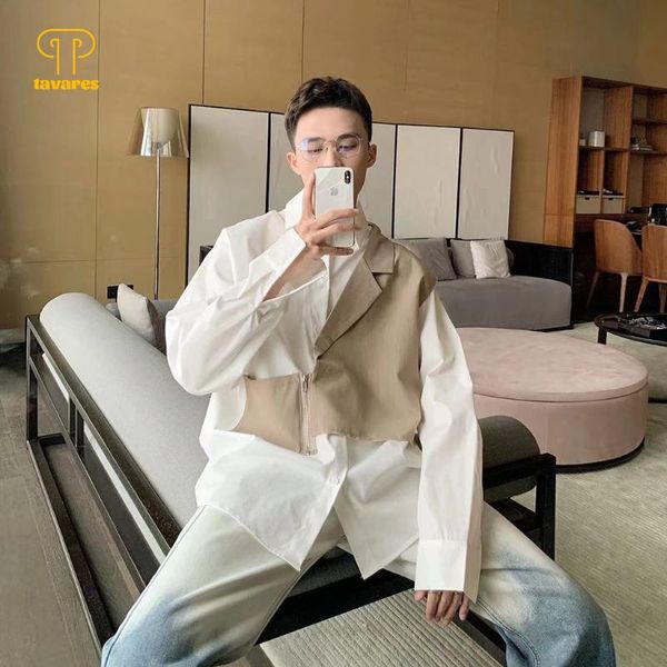men's casual shirts tavares men silk long sleeve fake two shirt oversized vintage harajuku black white, White;black
men's casual shirts tavares men silk long sleeve fake two shirt oversized vintage harajuku black white, White;black