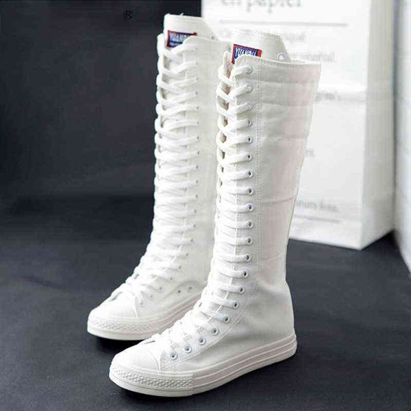 women canvas lace up knee high cross tied zip plus size ladies flat shoes female fashion casual sneaker spring woman, Black
women canvas lace up knee high cross tied zip plus size ladies flat shoes female fashion casual sneaker spring woman, Black