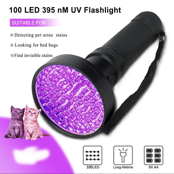 10w 100led uv flashlight aluminum super bright 395nm violet ultra hand lamp uv torch light for amber ,bed bugs, scorpions
10w 100led uv flashlight aluminum super bright 395nm violet ultra hand lamp uv torch light for amber ,bed bugs, scorpions