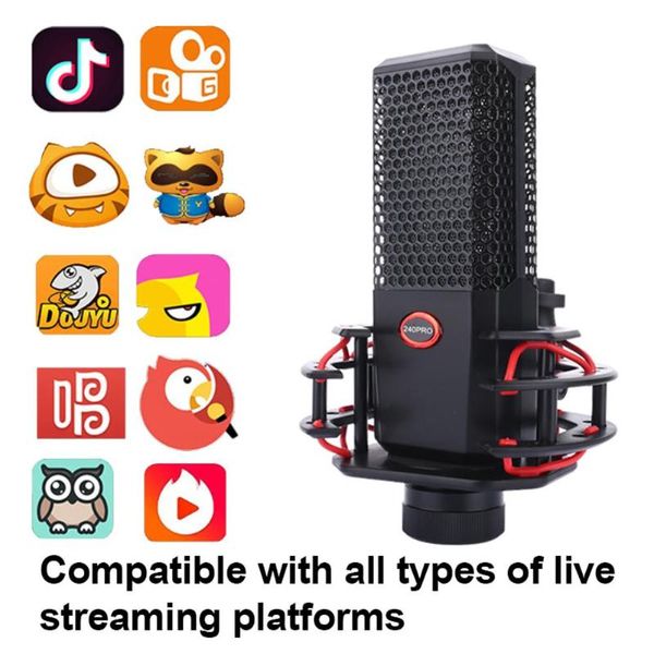 240pro 16mm gold-plated film durable microphone classic noise reduction mic condenser microphone kit for studio live broadcast
240pro 16mm gold-plated film durable microphone classic noise reduction mic condenser microphone kit for studio live broadcast