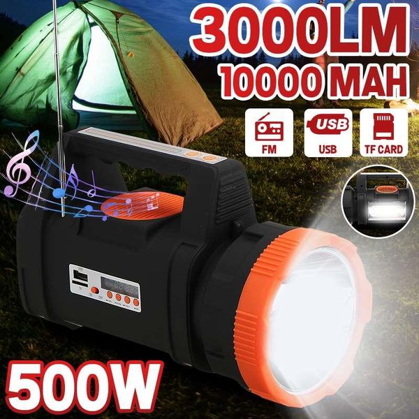 portable lanterns 500w usb charging led work light torch 10000mah battery spotlight hand lamp fm bluetooth for hunting camping lantern searc
portable lanterns 500w usb charging led work light torch 10000mah battery spotlight hand lamp fm bluetooth for hunting camping lantern searc