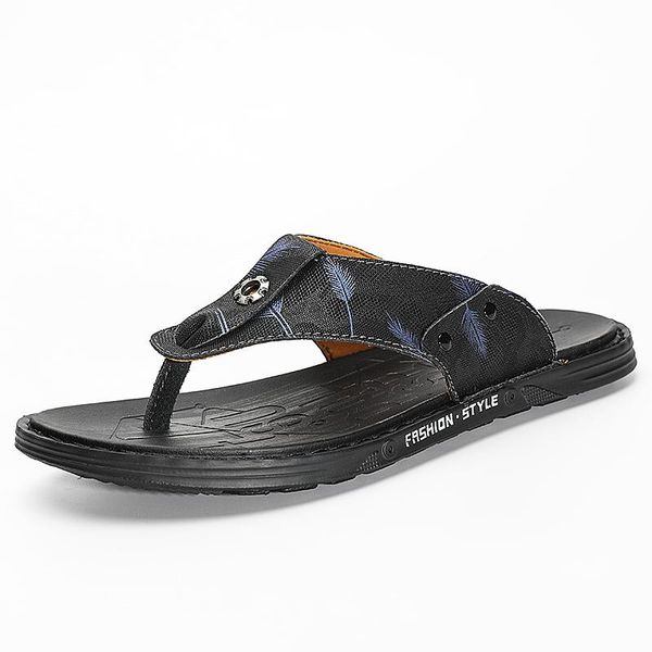 men's genuine leather slippers summer outdoor rubber sole non-slip comfort flip flops for men 2021 fashion street casual sandals, Black
men's genuine leather slippers summer outdoor rubber sole non-slip comfort flip flops for men 2021 fashion street casual sandals, Black