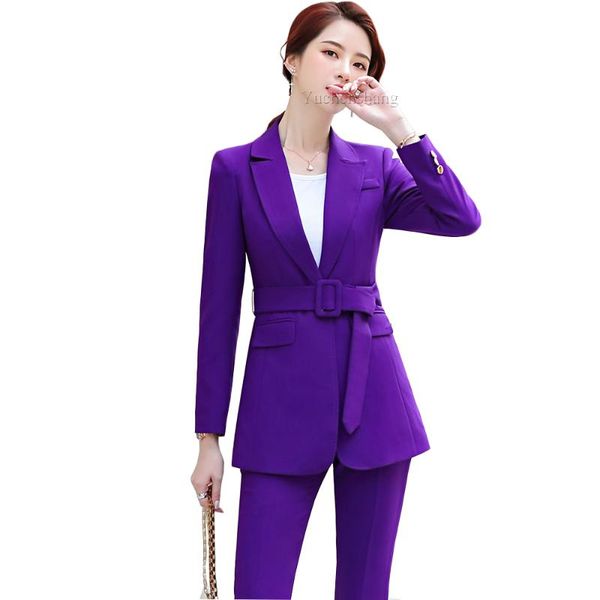 women's two piece pants women work business formal winter autumn pant suit with sashes purple black oversize 2 set for office lady inte, White
women's two piece pants women work business formal winter autumn pant suit with sashes purple black oversize 2 set for office lady inte, White