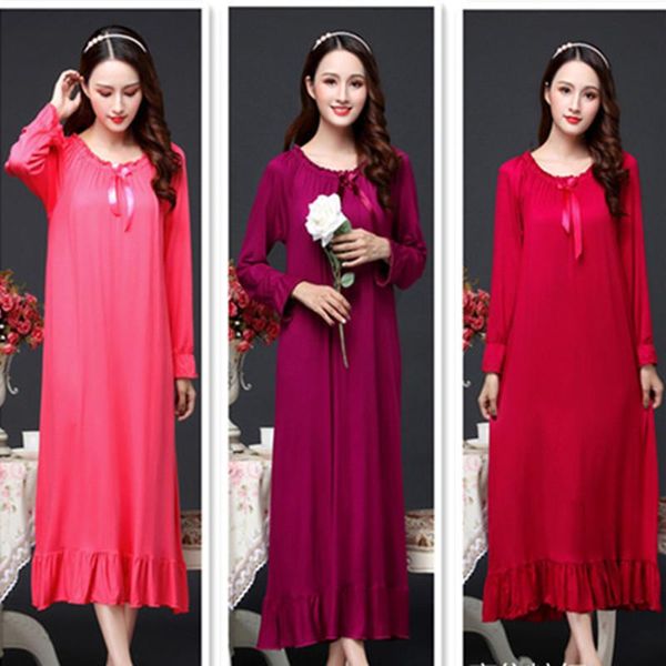 women's sleepwear 2021autumn and winter long sleeve modal nightdress student home service women night gown sleep, Black;red
women's sleepwear 2021autumn and winter long sleeve modal nightdress student home service women night gown sleep, Black;red