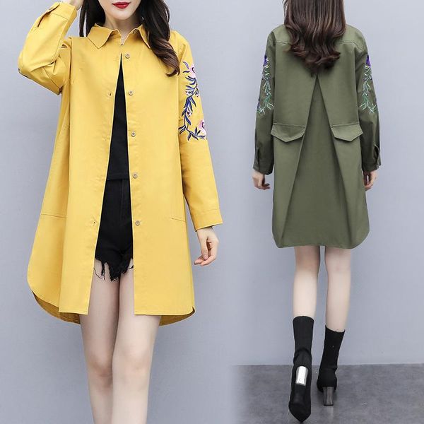 women's trench coats 2021 autumn women long fashion design embroidered loose outwear for big lady size xl-5xl clothes casual outfit, Tan;black
women's trench coats 2021 autumn women long fashion design embroidered loose outwear for big lady size xl-5xl clothes casual outfit, Tan;black