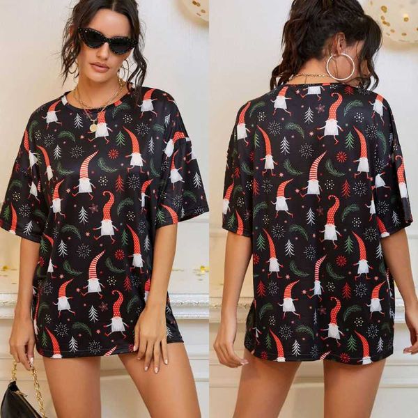 women's t-shirt christmas shirts for women santa claus snowflake print oversized t shirt mid sleeve round neck woman tshirts, White
women's t-shirt christmas shirts for women santa claus snowflake print oversized t shirt mid sleeve round neck woman tshirts, White