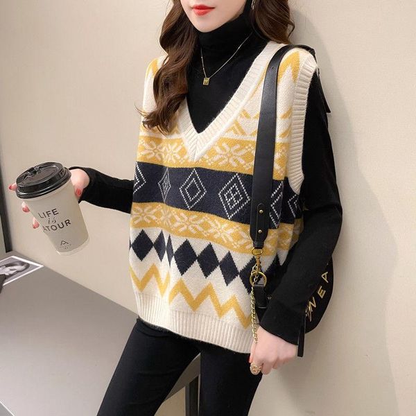 women's vests slouchy style v-neck color contrast diamond waistcoat spring korean version loose retro versatile jacket sleeveless, Black;white
women's vests slouchy style v-neck color contrast diamond waistcoat spring korean version loose retro versatile jacket sleeveless, Black;white