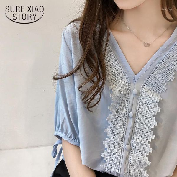 summer women blouse shirt casual short sleeve formal chiffon hook floral lace stitching v-neck female blusas 0752 30 women's blouses &, White
summer women blouse shirt casual short sleeve formal chiffon hook floral lace stitching v-neck female blusas 0752 30 women's blouses &, White