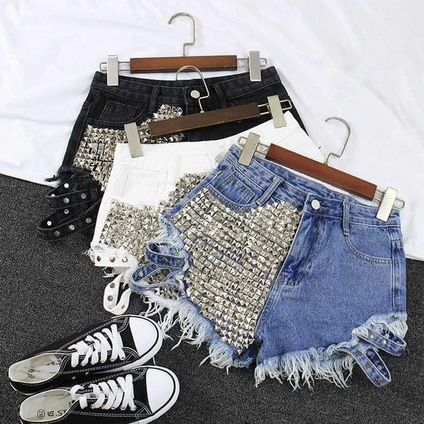 women's shorts 2021 fashion brand vintage tassel rivet ripped high waisted short jeans punk woman denim, White;black
women's shorts 2021 fashion brand vintage tassel rivet ripped high waisted short jeans punk woman denim, White;black