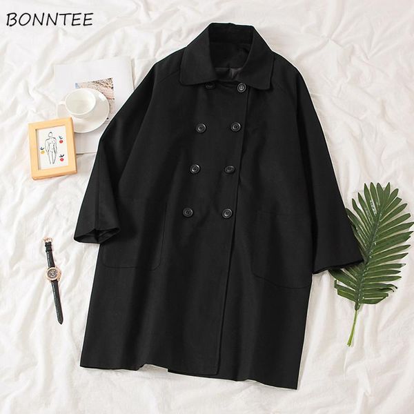 trench women solid double breasted turn-down collar korean style popular classic simple all-match autumn female coats fashion, Tan;black
trench women solid double breasted turn-down collar korean style popular classic simple all-match autumn female coats fashion, Tan;black