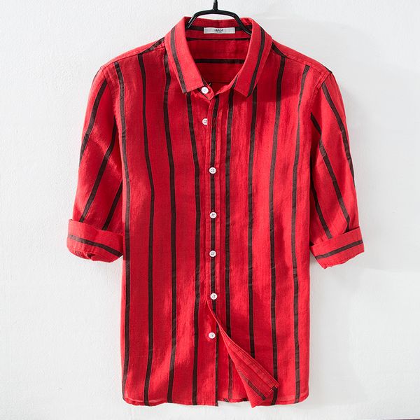 2021 new nova marca tarja vermelha camisas linho vero ocasional dos homens trs-quartos camisa de manga masculina moda el5f, White
2021 new nova marca tarja vermelha camisas linho vero ocasional dos homens trs-quartos camisa de manga masculina moda el5f, White
