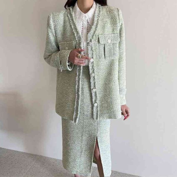 two piece dress mulheres jaqueta de tweed terno coreano chique casaco + saia escritórios duas peças conjunto outono inverno nova moda negóci, White
two piece dress mulheres jaqueta de tweed terno coreano chique casaco + saia escritórios duas peças conjunto outono inverno nova moda negóci, White