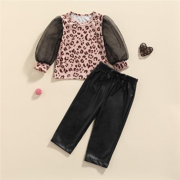 clothing sets 2pcs kids girls fashion outfits, leopard o-neck long mesh sleeve t-shirt +elastic waist solid color leather pants 6months-5yea, White
clothing sets 2pcs kids girls fashion outfits, leopard o-neck long mesh sleeve t-shirt +elastic waist solid color leather pants 6months-5yea, White