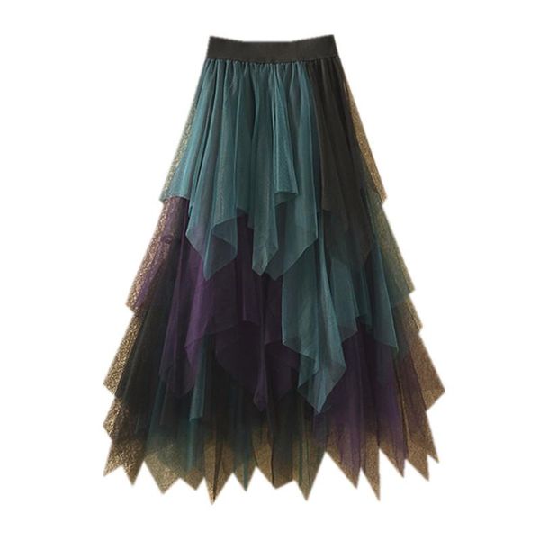 skirts tfetters irregular mesh skirt spring female color stitching contrast a-line elastic waist ball gown women clothing, Black
skirts tfetters irregular mesh skirt spring female color stitching contrast a-line elastic waist ball gown women clothing, Black