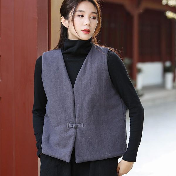 women's vests fairynatural spring winter 2021 single button v neck warm cotton linen vintage solid color ladies casual vest, Black;white
women's vests fairynatural spring winter 2021 single button v neck warm cotton linen vintage solid color ladies casual vest, Black;white