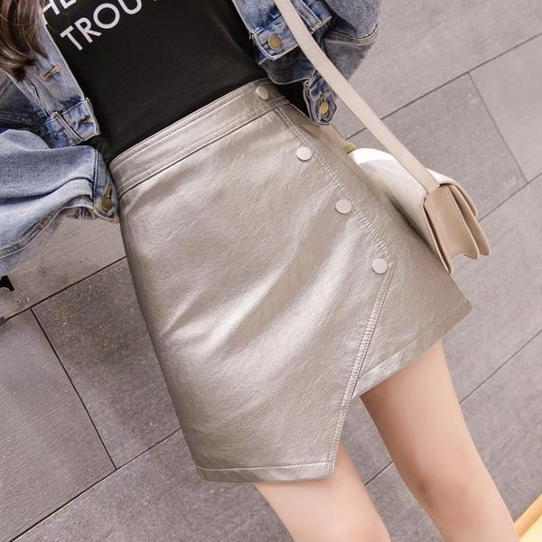 skirts autumn winter women skirt pu leather irregular mini buttons zipper a-line package hip high waist clothing, Black
skirts autumn winter women skirt pu leather irregular mini buttons zipper a-line package hip high waist clothing, Black