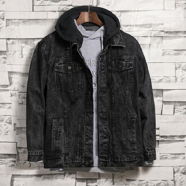 men's jackets autumn and winter retro black hooded denim jacket casual motorcycle, Black;brown
men's jackets autumn and winter retro black hooded denim jacket casual motorcycle, Black;brown