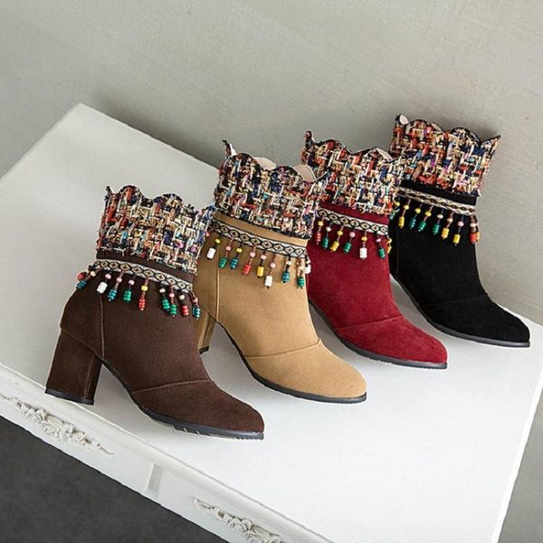 boots women ankle autumn winter string bead fringe high heels ladies shoes vintage zapatos mujer big size, Black
boots women ankle autumn winter string bead fringe high heels ladies shoes vintage zapatos mujer big size, Black