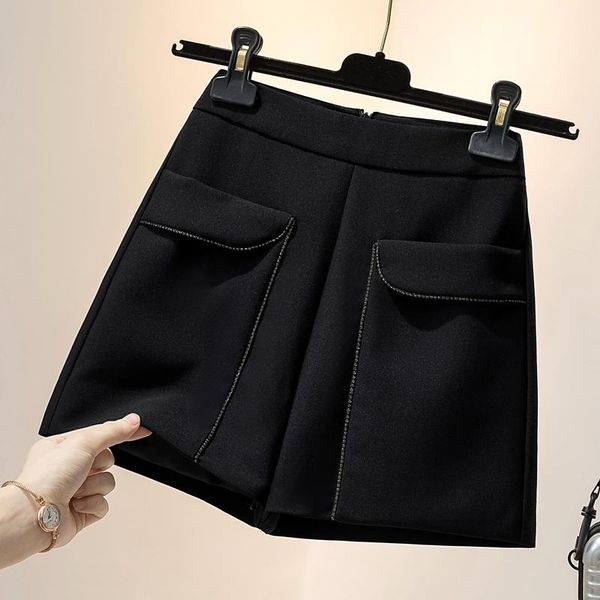women's shorts black wide leg pocket plus large size oversize korean style fashion autumn clothing 2021 casual high waist female, White;black
women's shorts black wide leg pocket plus large size oversize korean style fashion autumn clothing 2021 casual high waist female, White;black