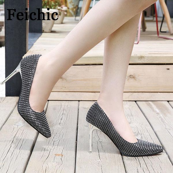 dress shoes feichic 2022 spring/summer products ladies high heels pointed toe shallow mouth elegant sequined cloth sin, Black
dress shoes feichic 2022 spring/summer products ladies high heels pointed toe shallow mouth elegant sequined cloth sin, Black