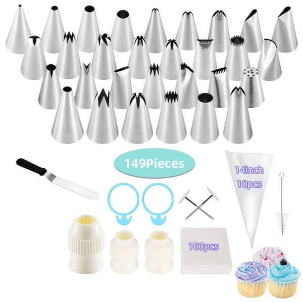 cake decorating set stainless steel pastry nozzles confectionery bag icing smoother baking tools with box
cake decorating set stainless steel pastry nozzles confectionery bag icing smoother baking tools with box