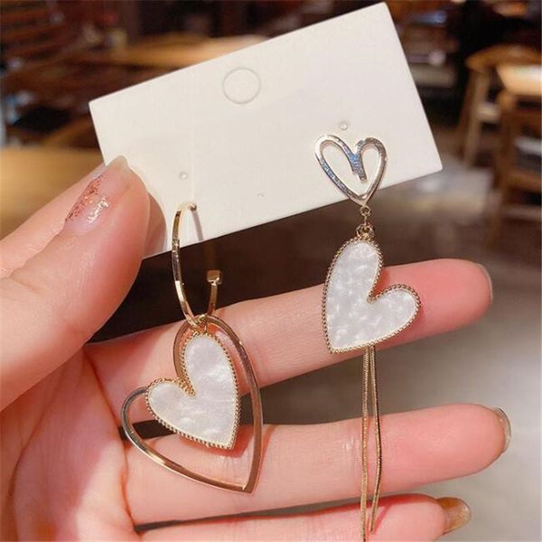 korean style asymmetric heart-shaped tassel earrings long women's party gold earrings charm female jewelry, Silver
korean style asymmetric heart-shaped tassel earrings long women's party gold earrings charm female jewelry, Silver
