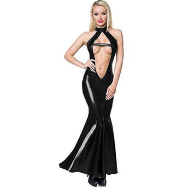 casual dresses open hip faux leather maxi dress plus size sleeveless mermaid glitter long trumpet vestido women party, Black;gray
casual dresses open hip faux leather maxi dress plus size sleeveless mermaid glitter long trumpet vestido women party, Black;gray