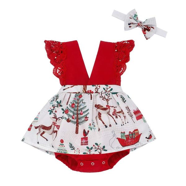 jumpsuits christmas infant baby girl clothes lace romper dress+headband outfits, Blue
jumpsuits christmas infant baby girl clothes lace romper dress+headband outfits, Blue