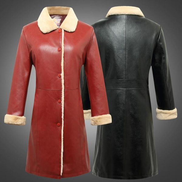 women's leather & faux ladies winter coats womens long fluffy velvet thick oversized pu jacket red plush coat female overcoat 6xl, Black
women's leather & faux ladies winter coats womens long fluffy velvet thick oversized pu jacket red plush coat female overcoat 6xl, Black