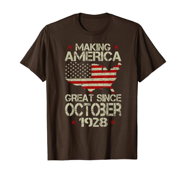 making america great since october 1928 shirt 91 years old t-shirt, White;black 
making america great since october 1928 shirt 91 years old t-shirt, White;black