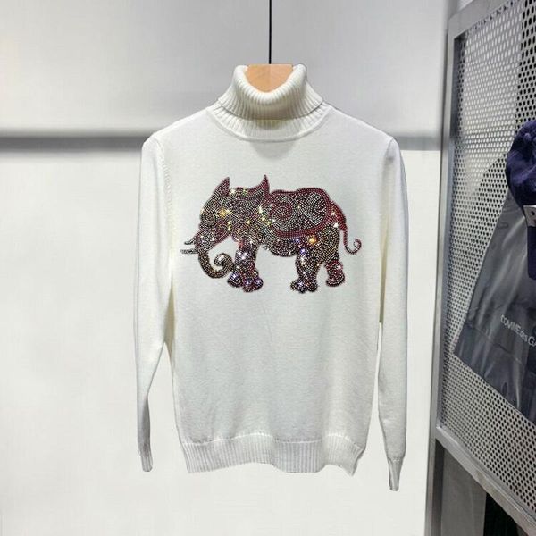 men's sweaters autumn winter fashion casual warm turtleneck sweater elephant 3d picture sweatshirt personality slim pullover, White;black
men's sweaters autumn winter fashion casual warm turtleneck sweater elephant 3d picture sweatshirt personality slim pullover, White;black