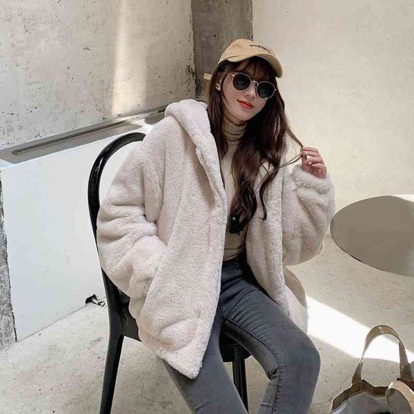 women's fur & faux winter women rabbit coat loose large size hooded over thick warm female plush s b058 slm1, Black
women's fur & faux winter women rabbit coat loose large size hooded over thick warm female plush s b058 slm1, Black