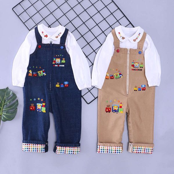 miki japanese fashion brand children's wear men's and women's cartoon embroidery small train strap jeans pants, Blue
miki japanese fashion brand children's wear men's and women's cartoon embroidery small train strap jeans pants, Blue