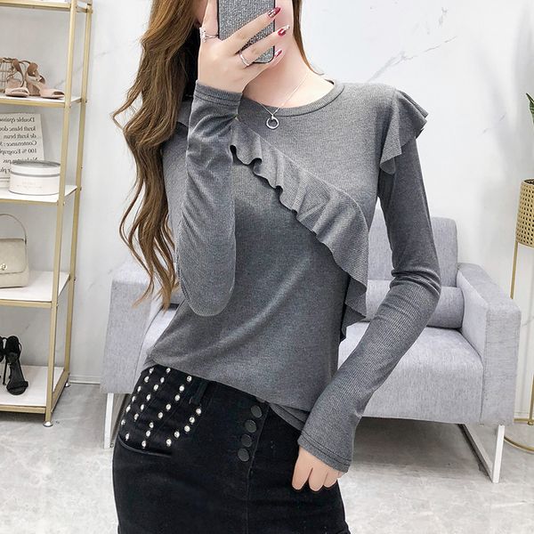 2021 new fall winter european clothes t-shirt fashion hollow out elastic ruffles women ropa mujer bottoming shirt tees t08632l ma8, White
2021 new fall winter european clothes t-shirt fashion hollow out elastic ruffles women ropa mujer bottoming shirt tees t08632l ma8, White