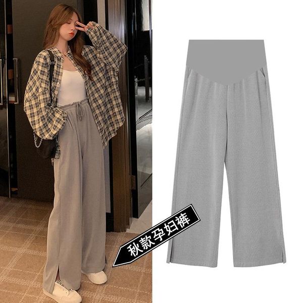 side splits wide leg loose maternity pants straight elastic waist belly pants clothes for pregnant women casual pregnancy, White
side splits wide leg loose maternity pants straight elastic waist belly pants clothes for pregnant women casual pregnancy, White