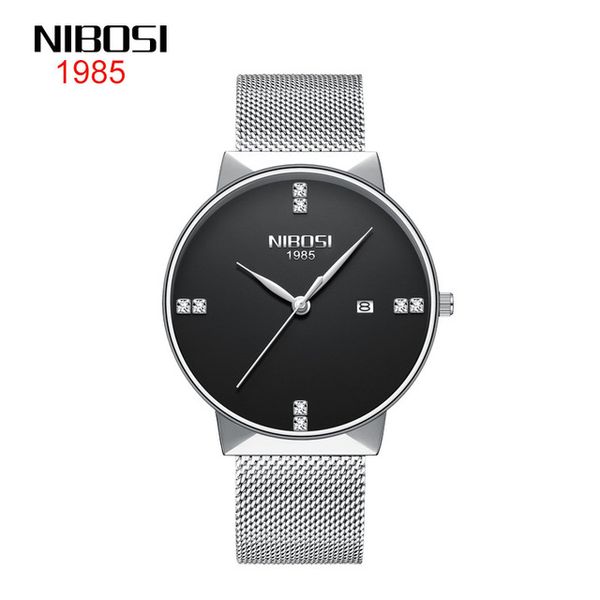 11 style nibosi fashion ultra-thin silver mesh belt men's waterproof luminous calendar quartz watch 41.5mm black dail, Slivery;brown
11 style nibosi fashion ultra-thin silver mesh belt men's waterproof luminous calendar quartz watch 41.5mm black dail, Slivery;brown