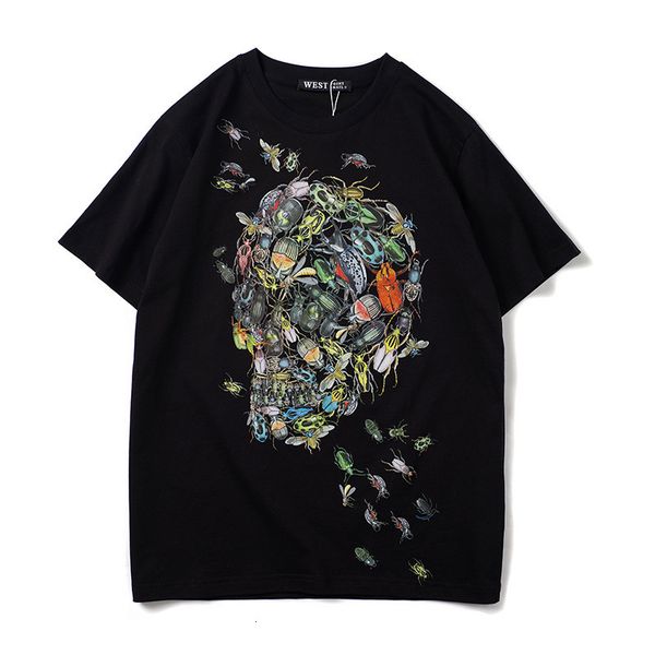 2021 new arrival the neck knitted short imprint t hip hop shirt insect fashion picture street cotton sheer personality h696, White
2021 new arrival the neck knitted short imprint t hip hop shirt insect fashion picture street cotton sheer personality h696, White
