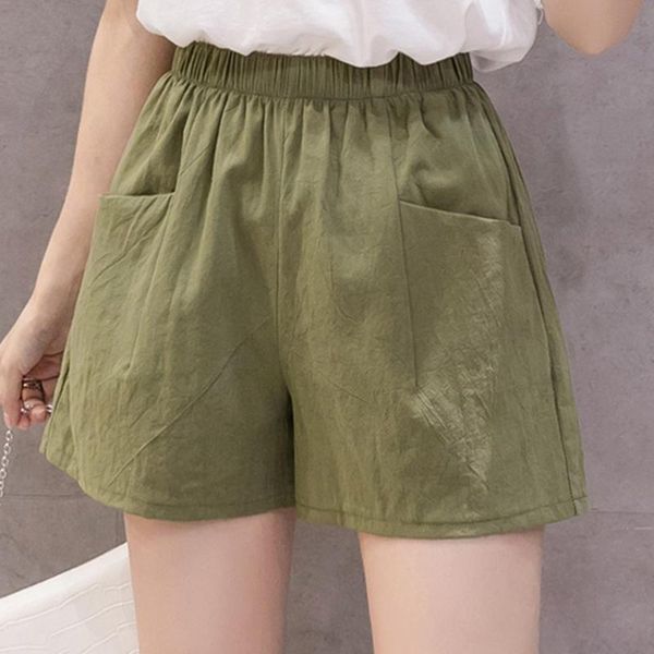women's shorts elastic high waist linen loose casual thin wide leg cotton summer solid color harajuku, White;black
women's shorts elastic high waist linen loose casual thin wide leg cotton summer solid color harajuku, White;black