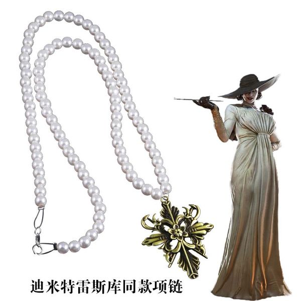 pendant necklaces game residents evils 8 village necklace vampire lady dimitrescu pearl fans souvenir gift accessories, Silver
pendant necklaces game residents evils 8 village necklace vampire lady dimitrescu pearl fans souvenir gift accessories, Silver