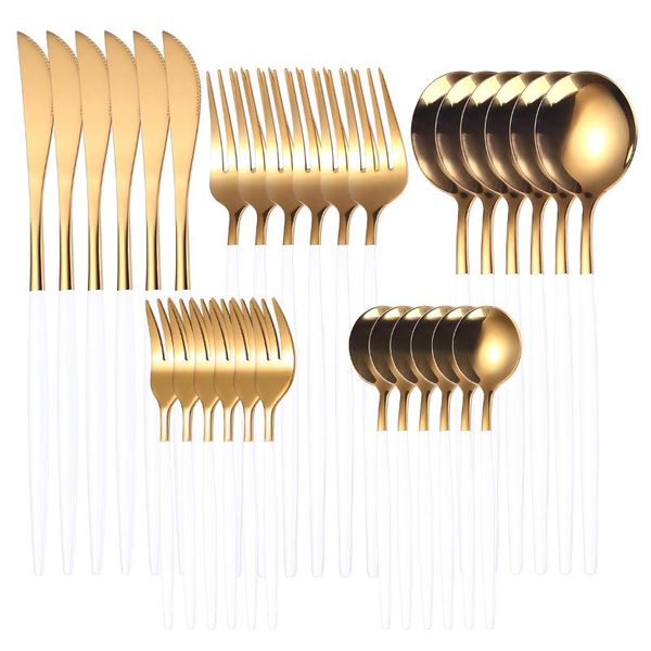 dinnerware sets 30pcs gold stainless steel set steak knife fork coffee spoon teaspoon dishwasher safe flatware kitchen cutlery
dinnerware sets 30pcs gold stainless steel set steak knife fork coffee spoon teaspoon dishwasher safe flatware kitchen cutlery