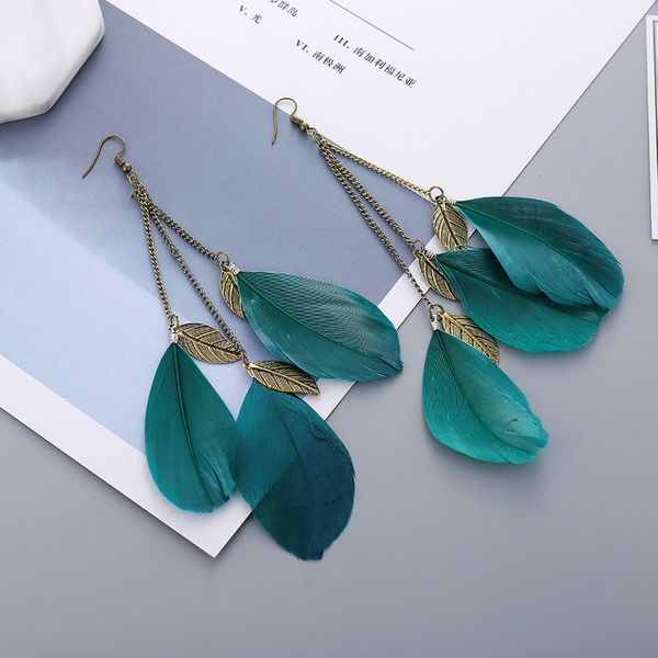 stud 2021 creative women's long chain tassel feather earrings female ethnic wind leaf beach travel personality, Golden;silver
stud 2021 creative women's long chain tassel feather earrings female ethnic wind leaf beach travel personality, Golden;silver