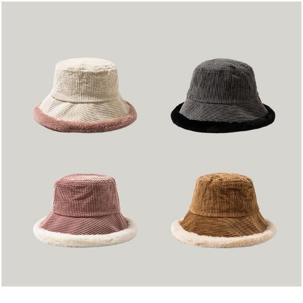 women korean version thickened fisherman hat solid color corduroy bucket cap autumn and winter retro warm crimping ha jllrbk, Black;white
women korean version thickened fisherman hat solid color corduroy bucket cap autumn and winter retro warm crimping ha jllrbk, Black;white