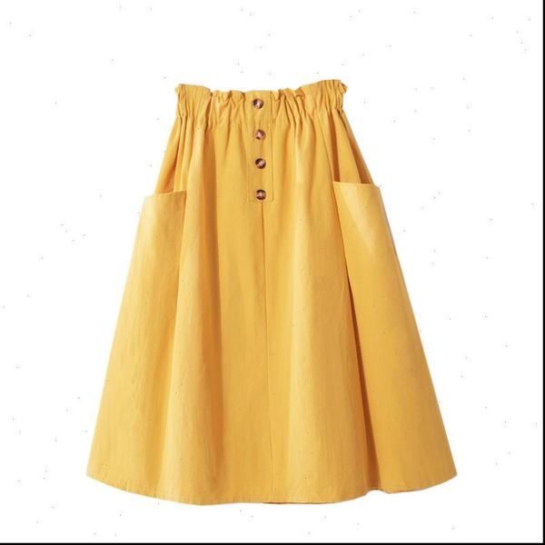 spring summer high waist cotton yellow skirts womens 2021 double pocket button knee length autumn black skirts womens jupe femme
spring summer high waist cotton yellow skirts womens 2021 double pocket button knee length autumn black skirts womens jupe femme