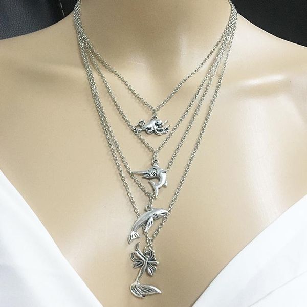pendant necklaces women's europe and the united states ocean style series multi-layer female necklace fashion ladies jewelry, Silver
pendant necklaces women's europe and the united states ocean style series multi-layer female necklace fashion ladies jewelry, Silver